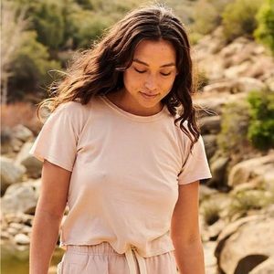 JUNGMAVEN Cropped Ojai T Shirt in Canvas